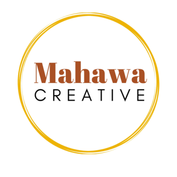 Mahawa Creative logo with “Mahawa” in bold brown text, “Creative” in black uppercase, enclosed by a circular golden ring.